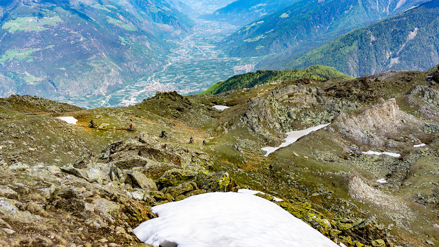 E-Bike auf Trails im Vinschgau